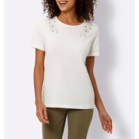 Shirt m. Lochstickerei, ecru