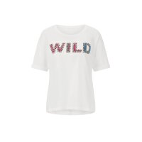 Designer-Shirt m. Perlen, weiß