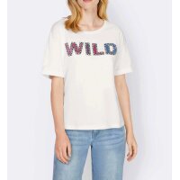 Designer-Shirt m. Perlen, weiß