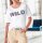 Designer-Shirt m. Perlen, weiß