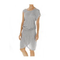 Dress with belt, blended grey