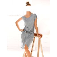 Dress with belt, blended grey