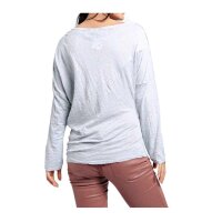 Shirt m. Pailletten, grau