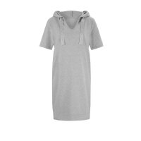 Designer-Sweatkleid m. Strass, grau-meliert