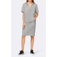 Designer-Sweatkleid m. Strass, grau-meliert