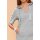 Designer-Sweatkleid m. Strass, grau-meliert
