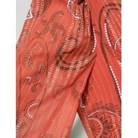 Designe-Druckkleid, papaya-gold