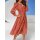 Designe-Druckkleid, papaya-gold