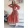 Designe-Druckkleid, papaya-gold