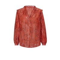 Designer-Chiffon-Bluse, papaya-bedruckt