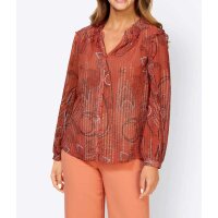 Designer-Chiffon-Bluse, papaya-bedruckt