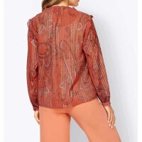Designer-Chiffon-Bluse, papaya-bedruckt