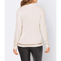 Designer-Strickjacke m. Ketten, ecru