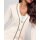 Designer-Strickjacke m. Ketten, ecru