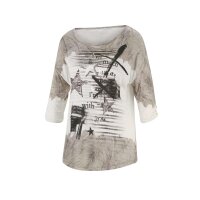 Designer-Oversized-Shirt, weiß-bedruckt
