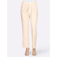 Designer-Stretchhose m. Gürtel, champagner