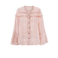 Designer-Chiffonbluse, puder-marine