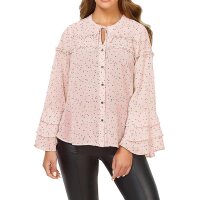 Designer-Chiffonbluse, puder-marine