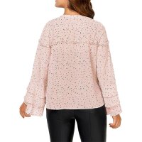 Designer-Chiffonbluse, puder-marine