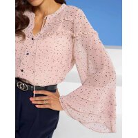 Designer-Chiffonbluse, puder-marine