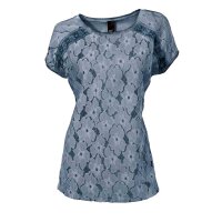 Spitzenbluse, rauchblau
