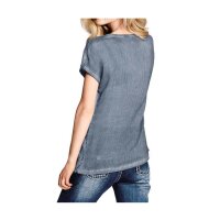 Spitzenbluse, rauchblau