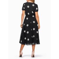 Chiffon dress, black-ecru
