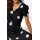 Chiffon dress, black-ecru