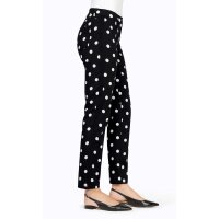Print trousers, black-ecru