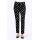 Print trousers, black-ecru
