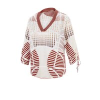 Designer-Druckbluse, elfenbein-rostrot