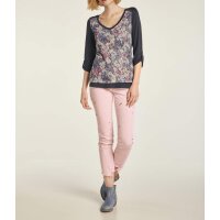 Spitzenshirt, blau-bunt
