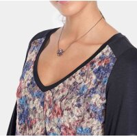 Spitzenshirt, blau-bunt