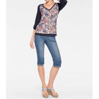 Spitzenshirt, blau-bunt