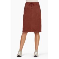 Velours leather imitation skirt, red brown