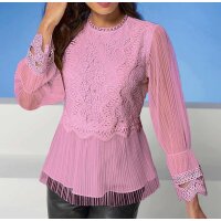 Designer-Spitzenbluse, altrosa