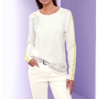 Sweater with glitter stones, ecru-yellow