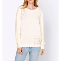 Sweater with glitter stones, ecru-yellow