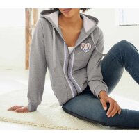 Sweat jacket with lace, stone grey