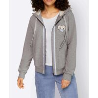 Sweat jacket with lace, stone grey