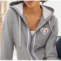 Sweat jacket with lace, stone grey