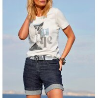 Denim shorts with fixated turn-up hem, dark blue