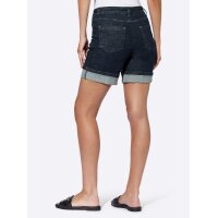 Denim shorts with fixated turn-up hem, dark blue