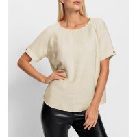 Schlupfbluse in Crinkle-Optik, sand