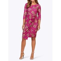 Jersey dress, fuchsia-print