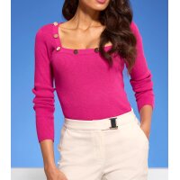 Designer-Carree-Rippenstrickpullover, pink