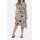Print dress, black-ecru