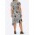 Print dress, black-ecru