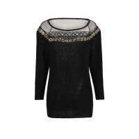 Designer-Pullover m. Ösen,schwarz