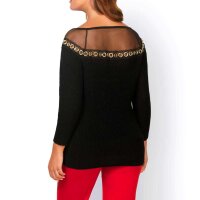 Sweater with eyelets, black